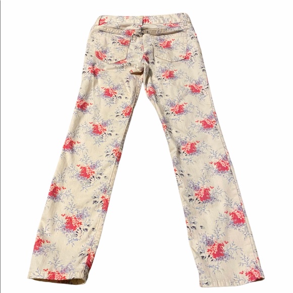 Girls Denim Floral Jeans Size 7R - Picture 3 of 4